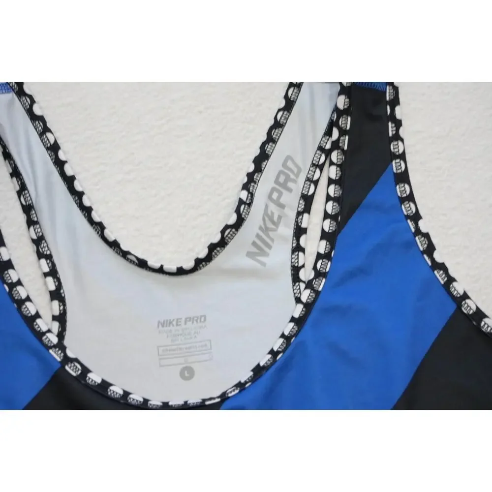 Nike Pro Gym Shirt‎ Dri Fit Fitted Tank Top Performance Athletic Womens Sz Large